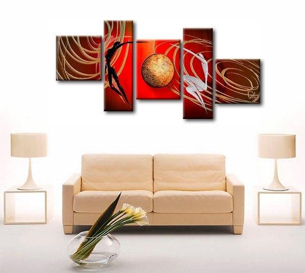 Abstract Art of Love, Simple Modern Art, Love Abstract Painting, Bedroom Room Wall Art Paintings, 5 Piece Canvas Painting-Paintingforhome