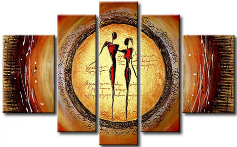 Abstract Art of Love, Acrylic Modern Paintings, 5 Piece Wall Art Painting, Paintings for Living Room, Acrylic Painting for Sale-Paintingforhome
