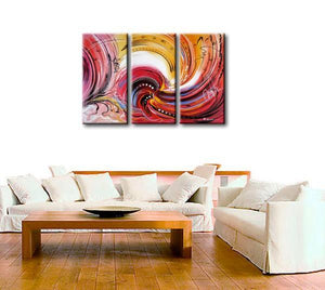 Colorful Lines Painting, Abstract Canvas Painting, Dining Room Wall Art Paintings, 3 Piece Art Painting, Modern Abstract Wall Art-Paintingforhome