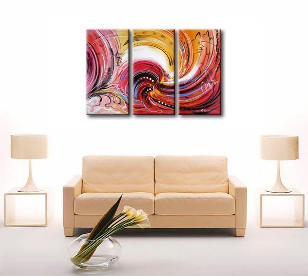 Colorful Lines Painting, Abstract Canvas Painting, Dining Room Wall Art Paintings, 3 Piece Art Painting, Modern Abstract Wall Art-Paintingforhome