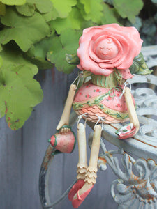 Creative Flower Rose Fairy Statue for Garden, Beautiful Garden Courtyard Ornaments, Villa Outdoor Decor Gardening Ideas, Unique Modern Garden Sculptures-Paintingforhome