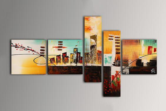 Cityscape Painting, Living Room Wall Art, Modern Paintings, Contemporary Wall Art Painting, Acrylic Artwork-Paintingforhome