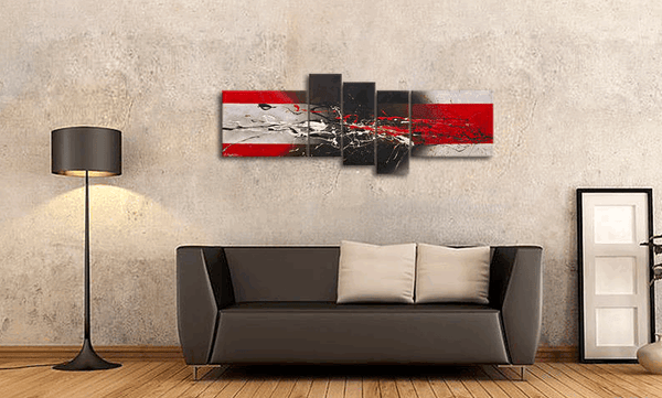 Large Paintings for Living Room, Abstract Acrylic Painting, Simple Modern Art, 5 Piece Wall Painting, Modern Wall Art Paintings-Paintingforhome