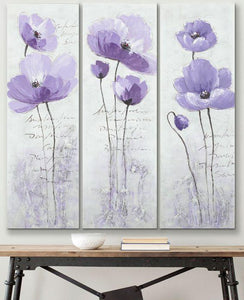 Purple Flower Painting, Abstract Flower Paintings, Bedroom Wall Art Painting, Modern Paintings-Paintingforhome
