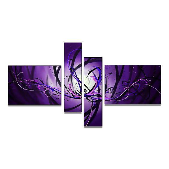 Bedroom Wall Art Paintings, Abstract Art on Sale, Purple and Blue Canvas Painting, Simple Modern Abstract Paintings, Buy Art Online-Paintingforhome