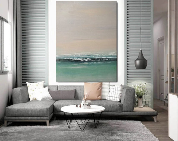 Original Landscape Painting, Seascape Canvas Painting, Living Room Wall Art Painting, Hand Painted Artwork, Large Original Paintings-Paintingforhome