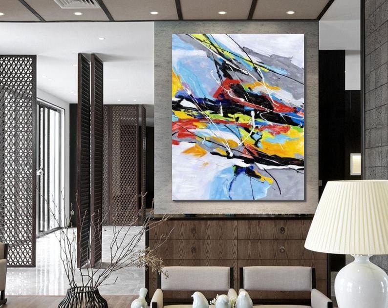 Wall Art Paintings, Hand Painted Acrylic Painting, Modern Abstract Painting, Extra Large Paintings for Living Room-Paintingforhome