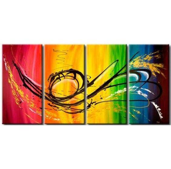 Simple Abstract Art, Dancing Lines Painting, Extra Large Painting for Sale, Dining Room Canvas Paintings, Contemporary Abstract Paintings-Paintingforhome