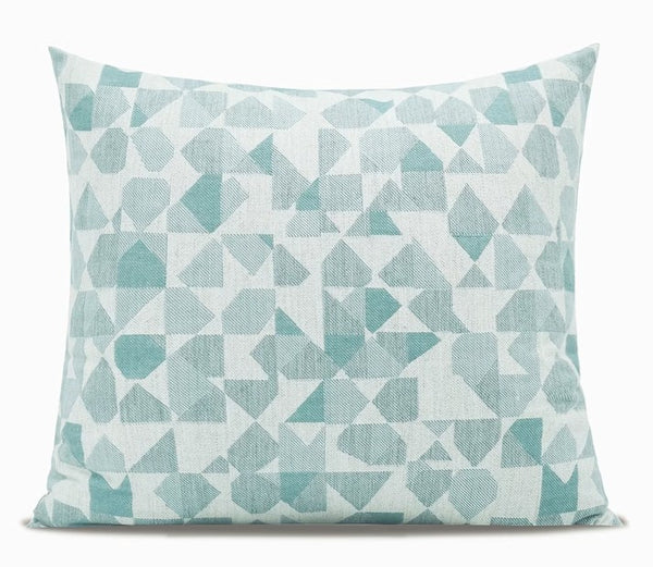 Modern Sofa Pillows, Geometric Blue Decorative Throw Pillows, Contemporary Square Modern Throw Pillows for Couch, Abstract Throw Pillow for Interior Design-Paintingforhome