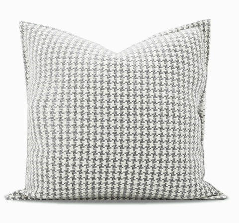 Gray Chequer Modern Sofa Pillows, Large Decorative Throw Pillows, Contemporary Square Modern Throw Pillows for Couch, Abstract Throw Pillow for Interior Design-Paintingforhome