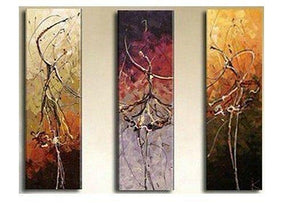 Simple Canvas Painting, Abstract Modern Painting, Ballet Dancer Painting, Bedroom Wall Art Paintings, Acrylic Painting on Canvas, 3 Piece Wall Art-Paintingforhome