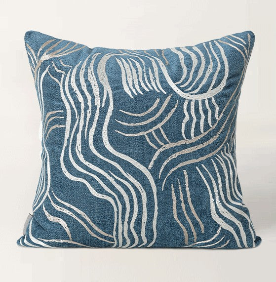 Blue Modern Sofa Pillow, Modern Throw Pillows, Modern Throw Pillow for Couch, Blue Decorative Pillow, Throw Pillow for Living Room-Paintingforhome