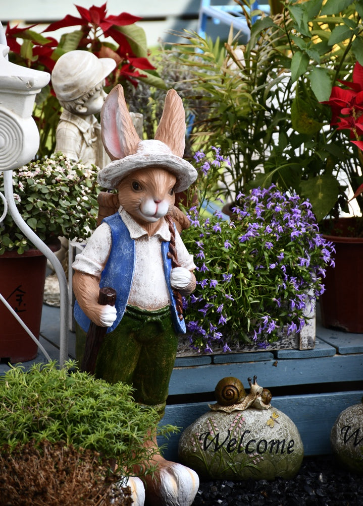 Garden Courtyard Ornaments, Large Rabbit Statue for Garden, Villa Outd –  Paintingforhome