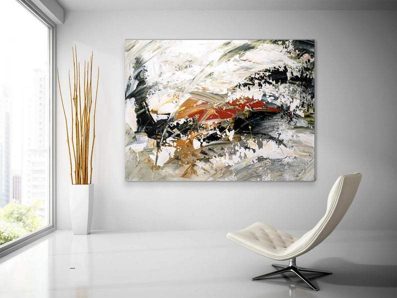 Extra Large Paintings, Abstract Acrylic Painting, Living Room Wall Painting, Modern Abstract Art-Paintingforhome