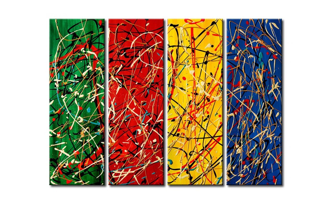 Dancing Lines, Abstract Contemporary Painting, Living Room Wall Paintings, Modern Wall Art Painting, Acrylic Painting Abstract-Paintingforhome