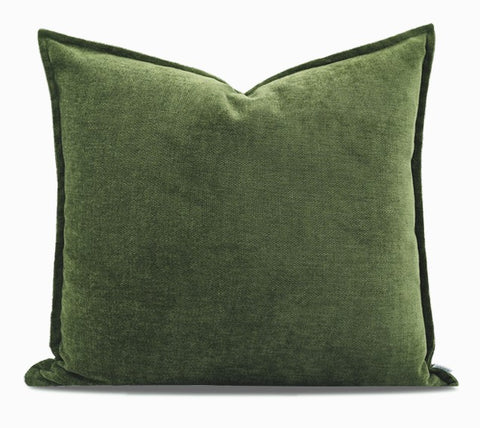 Large Throw Pillow for Interior Design, Simple Decorative Throw Pillows, Large Green Square Modern Throw Pillows for Couch, Contemporary Modern Sofa Pillows-Paintingforhome