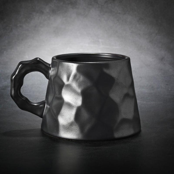 White Ceramic Coffee Mug, Large Capacity Coffee Cups, Large Tea Cup, Large Handmade Pottery Coffee Cup, Black Coffee Cup-Paintingforhome