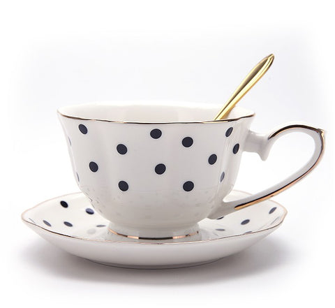 Unique Porcelain Cup and Saucer, Creative Ceramic Coffee Cups, Beautiful British Tea Cups, Creative Bone China Porcelain Tea Cup Set-Paintingforhome