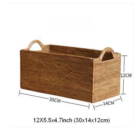 Indonesia Woven Storage Basket, Natural Fiber Baskets, Small Storage Basket for Kitchen, Rattan Storage Basket for Dining Room-Paintingforhome