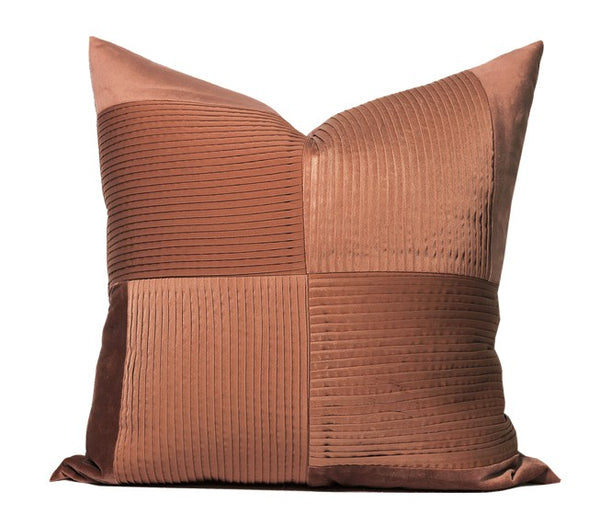 Large Modern Sofa Pillows, Decorative Modern Pillows for Couch, Brick Red Modern Pillows for Living Room, Contemporary Throw Pillows-Paintingforhome