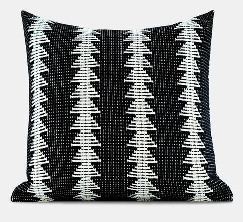 Large Modern Sofa Pillow Covers, Black and White Pattern Contemporary Square Modern Throw Pillows for Couch, Simple Throw Pillow for Interior Design-Paintingforhome