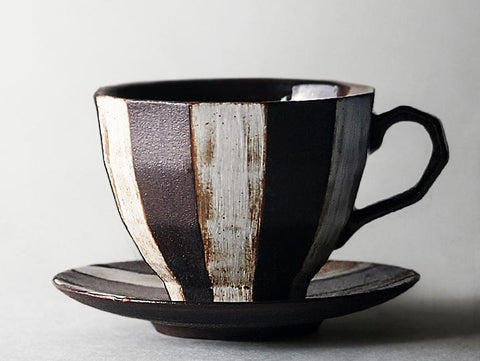 Cappuccino Coffee Mug, Latte Coffee Cup, Tea Cup, Pottery Coffee Cups, Ceramic Coffee Cup, Coffee Cup and Saucer Set-Paintingforhome