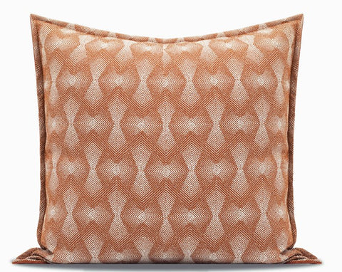 Throw Pillow for Interior Design, Modern Decorative Throw Pillows, Orange Geometric Sofa Pillows, Contemporary Square Modern Throw Pillows for Couch-Paintingforhome