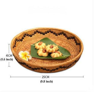 Indonesia Hand Woven Storage Basket, Natural Fiber Decorative Baskets, Small Rustic Food Basket-Paintingforhome