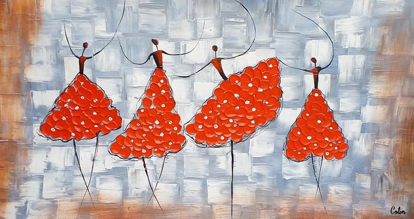 Contemporary Wall Art Ideas, Ballet Dancer Painting, Acrylic Canvas Painting, Buy Art Online, Abstract Painting for Dining Room-Paintingforhome