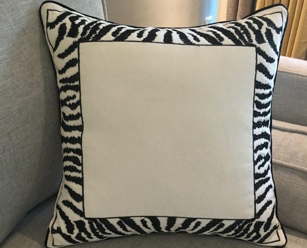 Chenille Zebra Pillow Cover, Decorative Throw Pillow, Modern Sofa Pillows, Decorative Pillows for Car-Paintingforhome