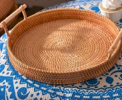 Vietnam Handmade Round Basket, Woven Basket, Woven Basket, Rustic Basket –  Paintingforhome