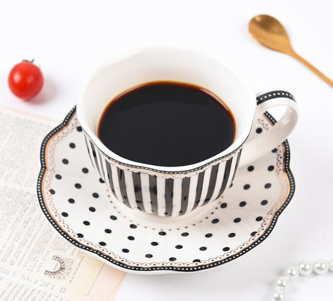 Elegant Modern Ceramic Coffee Cups, Creative Bone China Porcelain Tea Cup Set, Unique Porcelain Cup and Saucer, Afternoon British Tea Cups-Paintingforhome