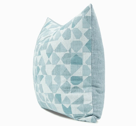 Modern Sofa Pillows, Geometric Blue Decorative Throw Pillows, Contemporary Square Modern Throw Pillows for Couch, Abstract Throw Pillow for Interior Design-Paintingforhome