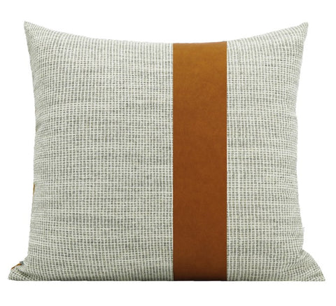 Modern Sofa Pillows for Interior Design, Gray Orange Modern Decorative Throw Pillows, Contemporary Square Modern Throw Pillows for Couch-Paintingforhome
