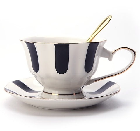 Elegant Ceramic Coffee Cups, Beautiful British Tea Cups, Unique Porcelain Cup and Saucer, Creative Bone China Porcelain Tea Cup Set-Paintingforhome