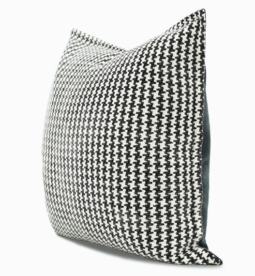 Chequer Modern Sofa Pillows, Large Black and White Decorative Throw Pillows, Contemporary Square Modern Throw Pillows for Couch, Abstract Throw Pillow for Interior Design-Paintingforhome