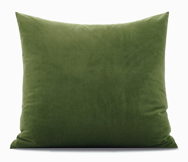 Contemporary Modern Sofa Pillows, Green Leaves Square Modern Throw Pillows for Couch, Simple Decorative Throw Pillows, Large Throw Pillow for Interior Design-Paintingforhome