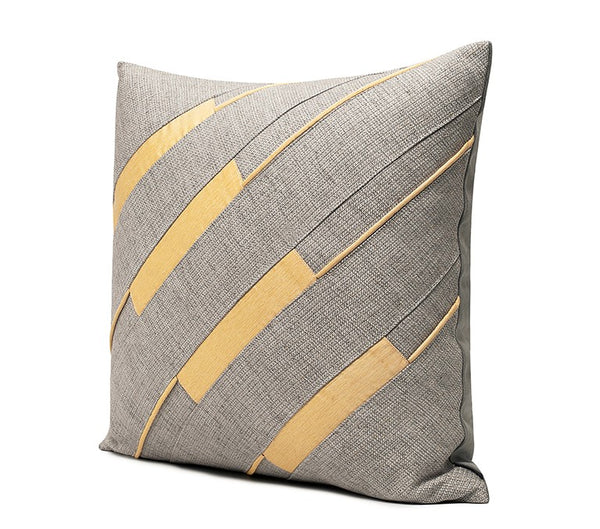 Grey Throw Pillow for Couch, Simple Modern Sofa Pillows, Grey Yellow Decorative Pillows, Modern Throw Pillows for Couch-Paintingforhome