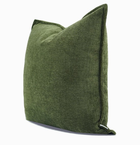 Large Throw Pillow for Interior Design, Simple Decorative Throw Pillows, Large Green Square Modern Throw Pillows for Couch, Contemporary Modern Sofa Pillows-Paintingforhome