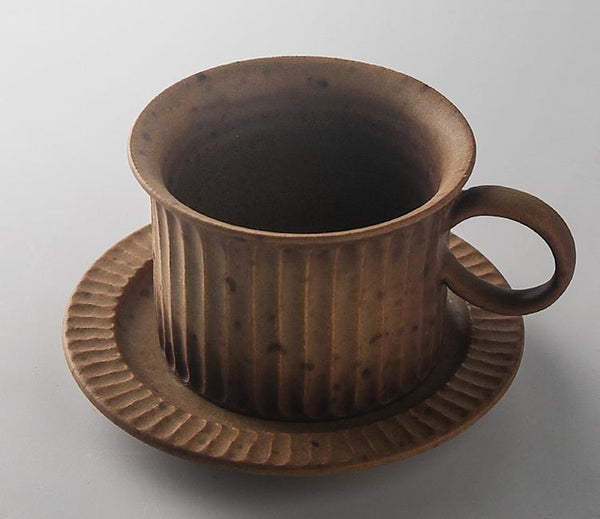 Blue Pottery Coffee Cups, Cappuccino Coffee Mug, Latte Coffee Cup, Blue Tea Cup, Ceramic Coffee Cup, Coffee Cup and Saucer Set-Paintingforhome