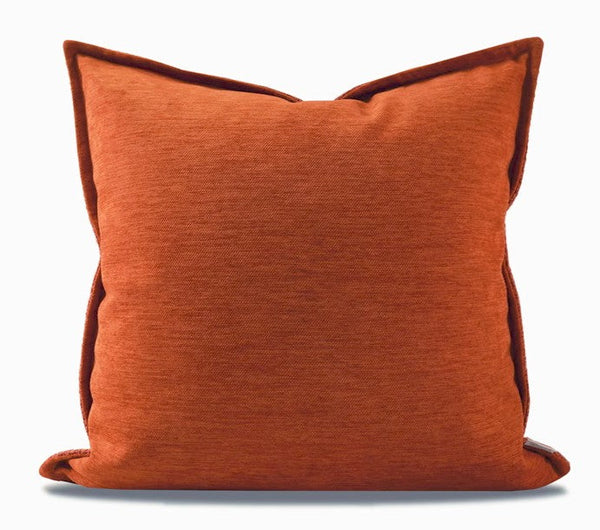 Orange Square Modern Throw Pillows for Couch, Large Contemporary Modern Sofa Pillows, Simple Decorative Throw Pillows, Large Throw Pillow for Interior Design-Paintingforhome