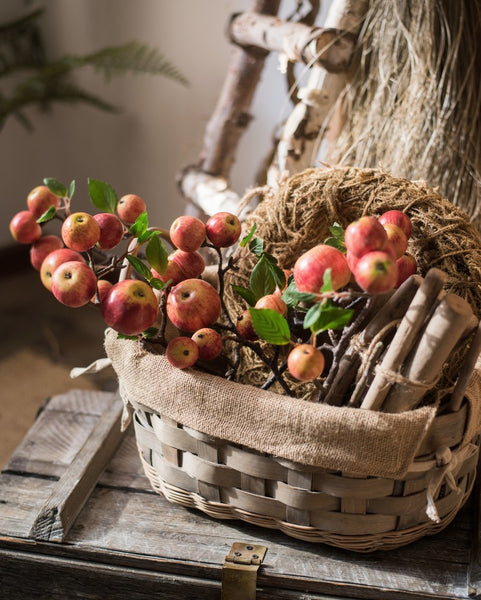 Apple Branch, Fruit Branch, Table Centerpiece, Beautiful Modern Flower Arrangement Ideas for Home Decoration, Autumn Artificial Floral for Dining Room-Paintingforhome