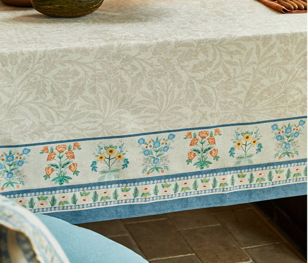 Large Modern Rectangle Tablecloth for Dining Table, Spring Flower Table Covers for Round Table, Farmhouse Table Cloth for Oval Table, Square Tablecloth for Kitchen-Paintingforhome