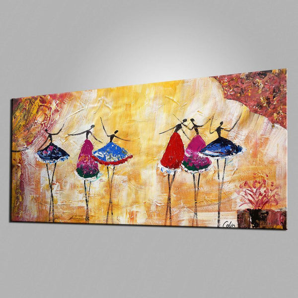 Simple Canvas Painting for Sale, Ballet Dancer Painting, Modern Wall Art Paintings, Heavy Texture Painting, Buy Paintings Online-Paintingforhome