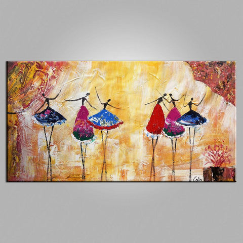 Simple Canvas Painting for Sale, Ballet Dancer Painting, Modern Wall Art Paintings, Heavy Texture Painting, Buy Paintings Online-Paintingforhome