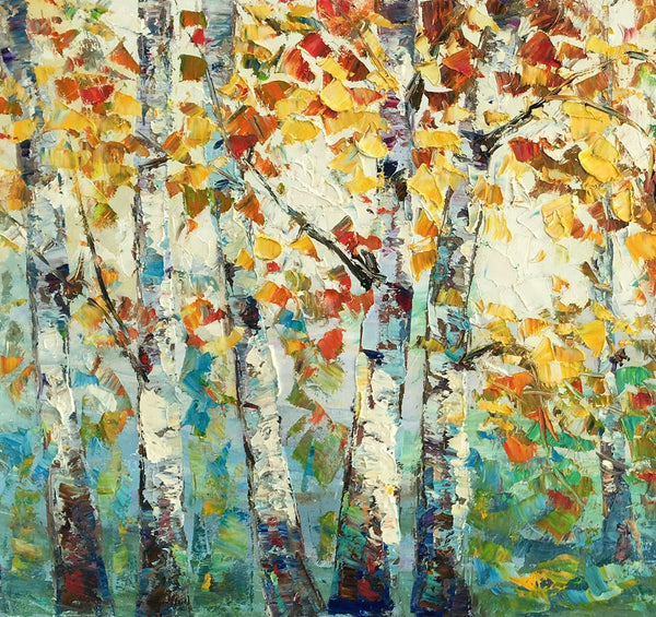 Autumn Tree Landscape Painting, Landscape Painting for Sale, Autumn Paintings, Living Room Wall Art Paintings, Custom Original Painting-Paintingforhome