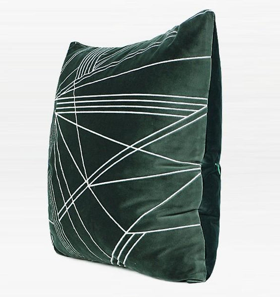 Modern Sofa Pillows, Dark Green Throw Pillows, Large Simple Modern Pillows, Decorative Pillows for Couch, Contemporary Throw Pillows-Paintingforhome