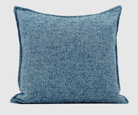 Large Modern Square Throw Pillows for Couch, Blue Modern Sofa Pillow, Blue Decorative Pillow, Simple Throw Pillow for Interior Design-Paintingforhome