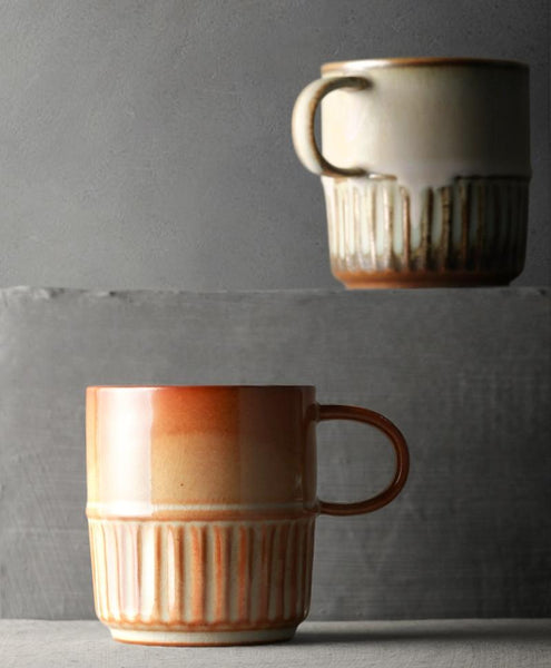 Handmade Ceramic Coffee Mug, Large Capacity Coffee Cup, Large Pottery Coffee Cup, Large Tea Cup-Paintingforhome