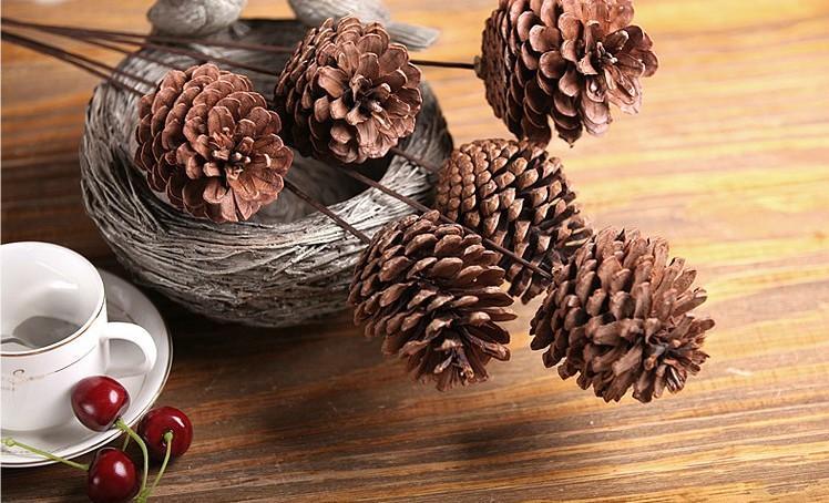 Deloky 8-Pack Large 14 Inch Natural Pinecone Branch Sprays - Fall & Christmas Craft Decor